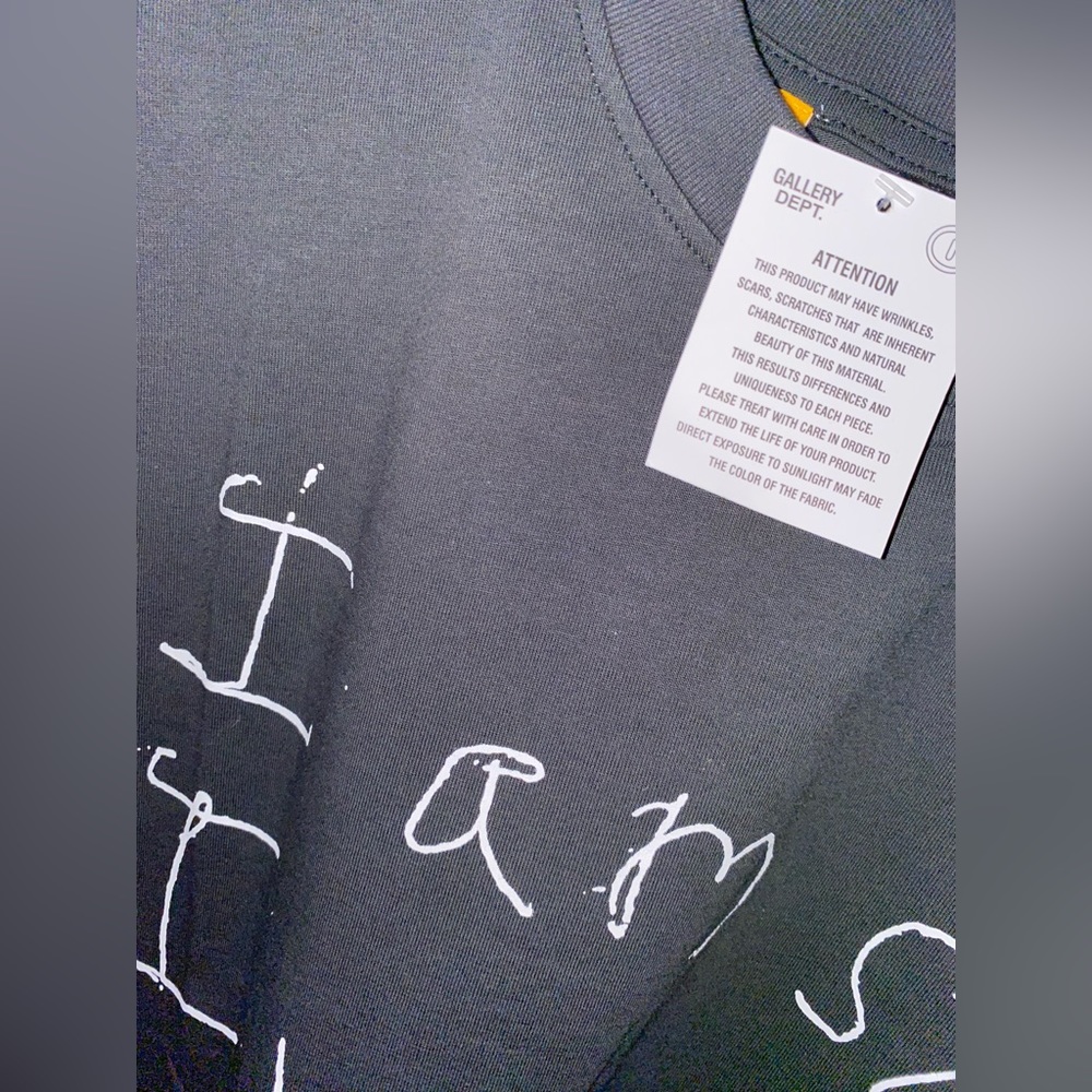 NWT RARE gallery dept. Boxy ANTIQUE BLACK handwritten “I m sad I miss my friends - Picture 10 of 17